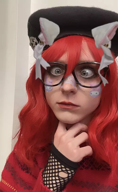 Catboy in beret by Bishy_Blondy