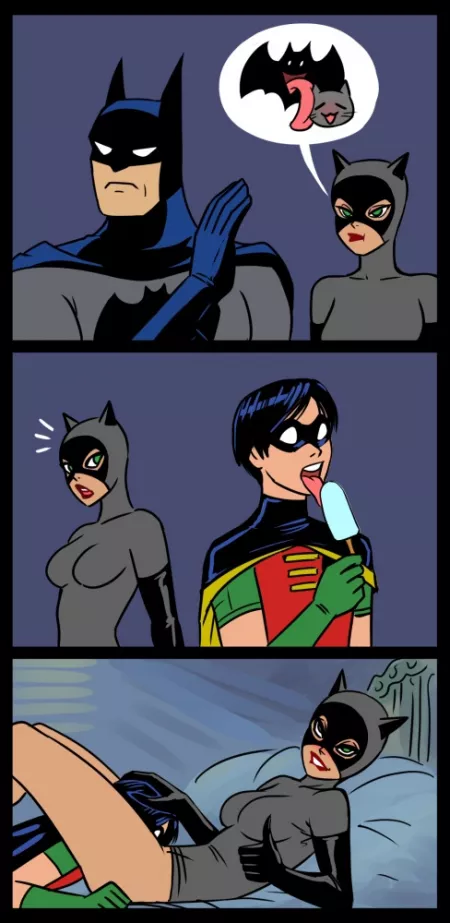 Catwoman gets from Robin what she can't get from Batman (flick) [Batman] by BigMilfyGothFuta
