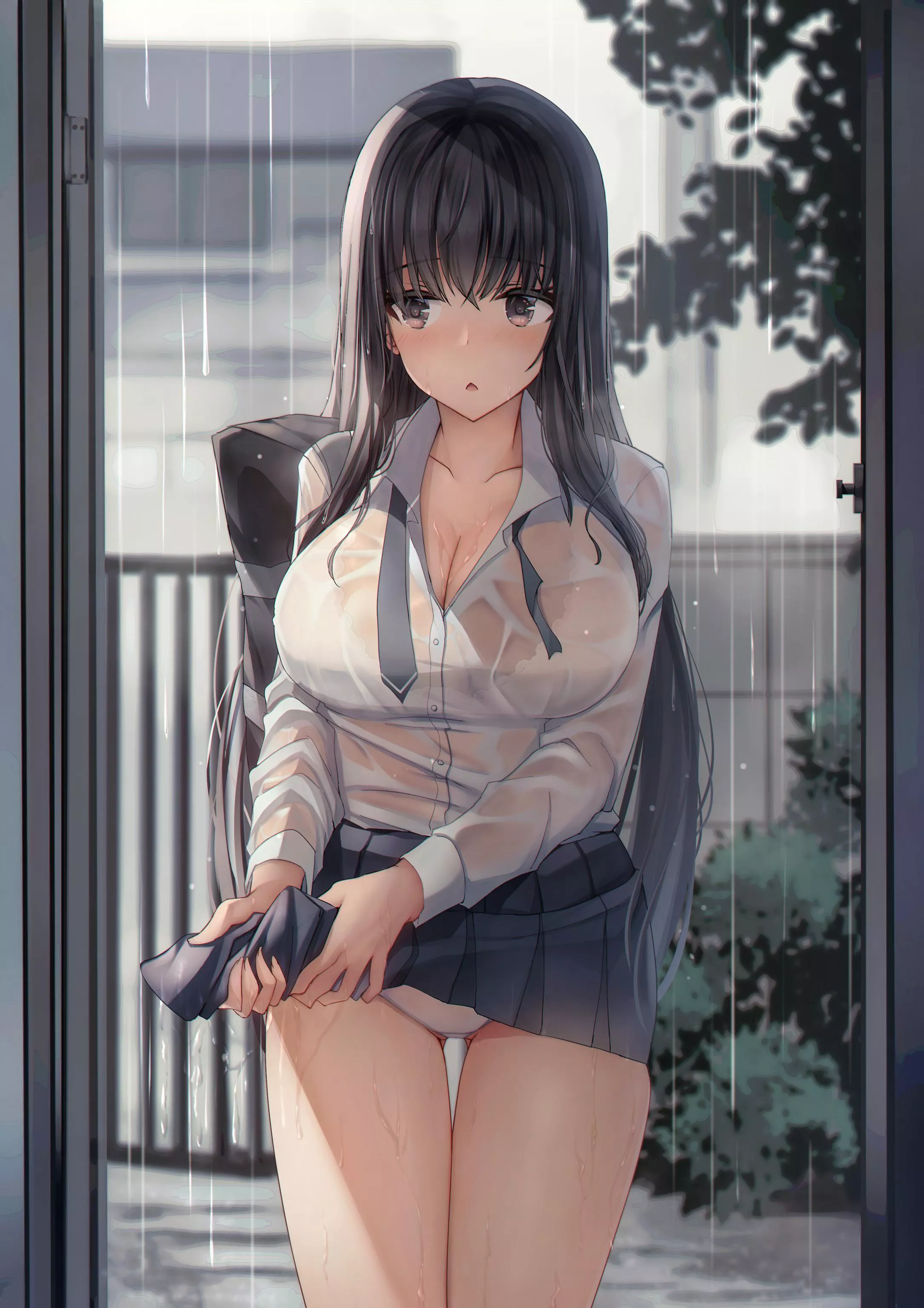 Caught in the rain posted by Henthigh_Senpai