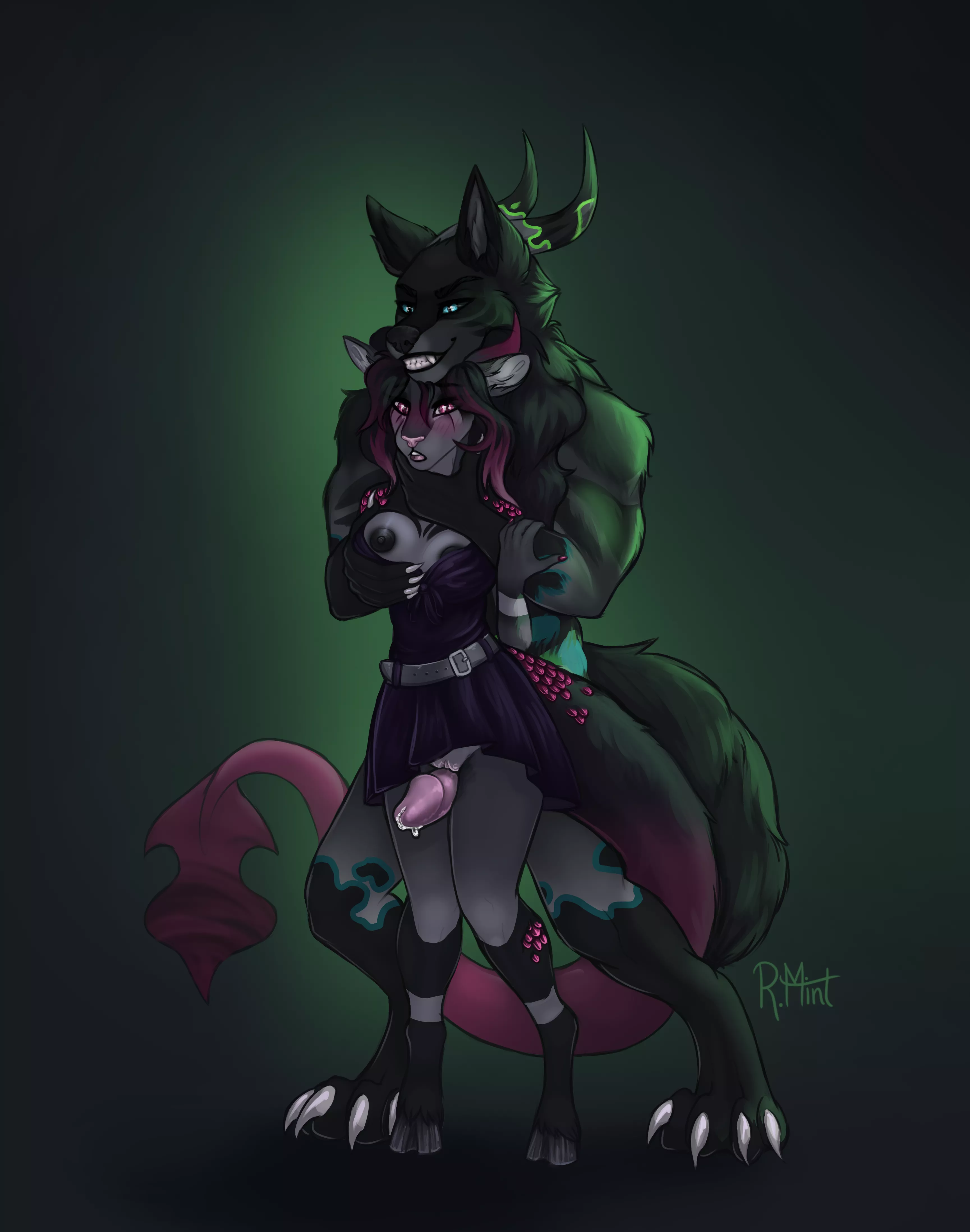 Caught in trouble [MF] art by me (@radioactiveMint) posted by RadioactiveMintART