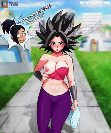 Caulifla gets a little heated by me! 💖 by Cientai