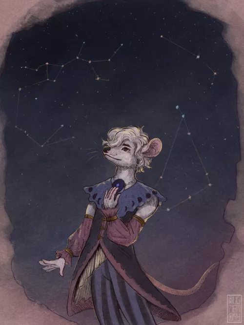 Celestial Commission of a Twitter user's mouse character! by BugMemory