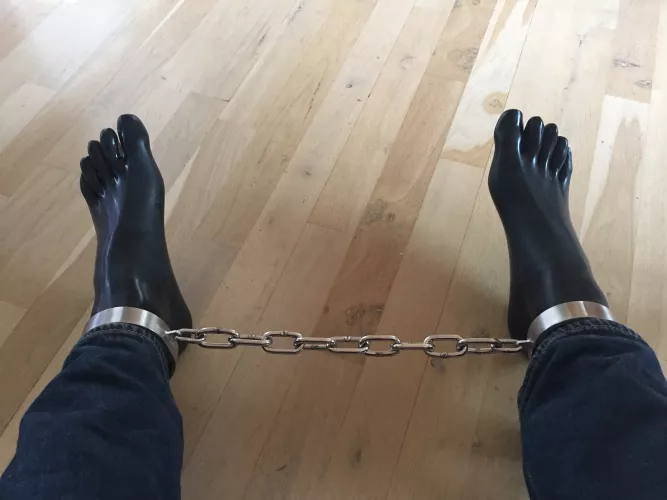 Chained in latex toe socks by L8xDreamer