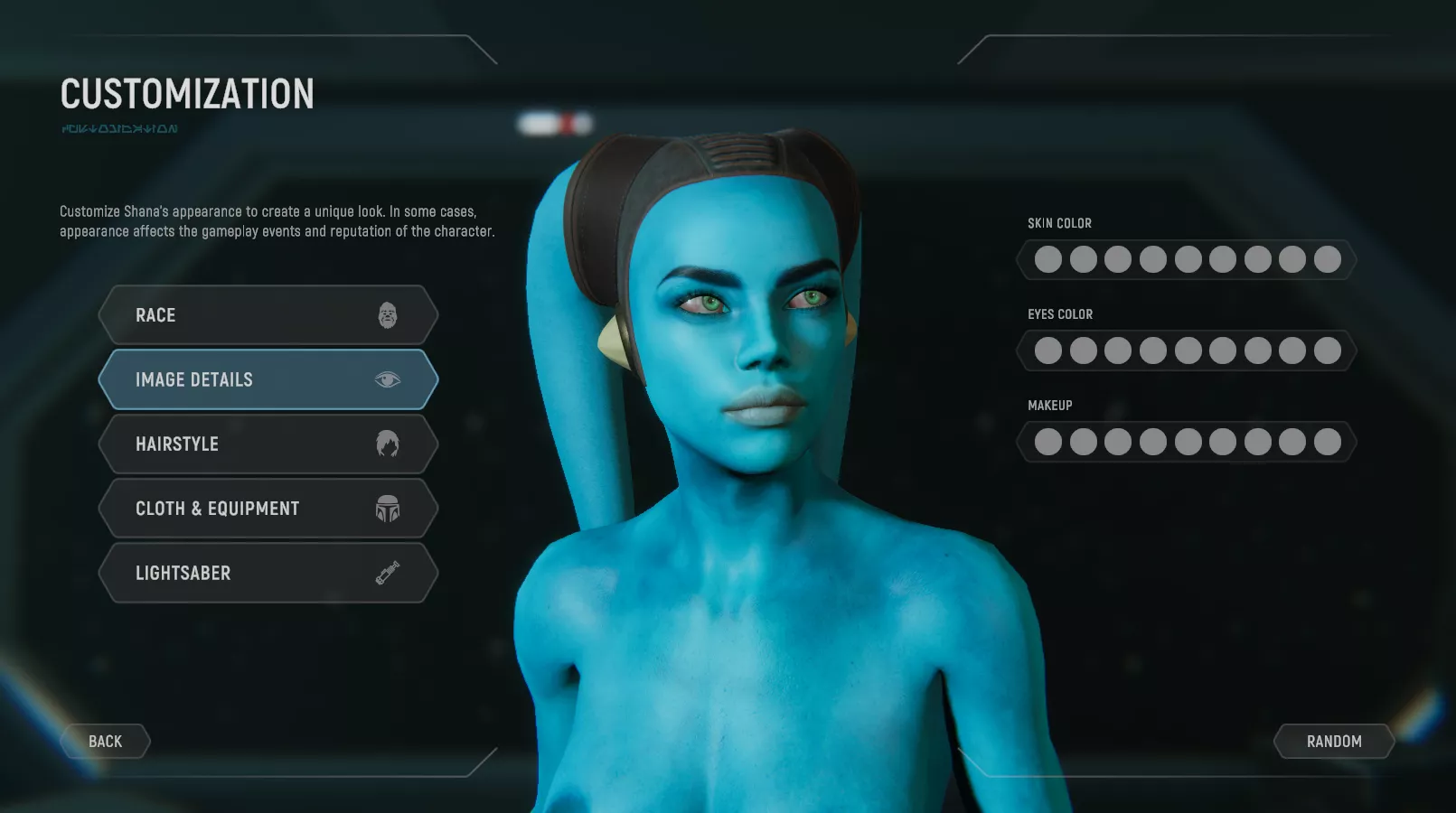 Character customization W.I.P.: Shana as twi'lek (StarLord Games). posted by StarLord_Games