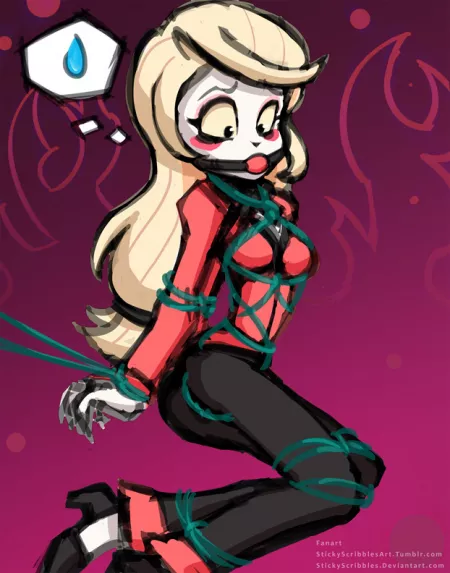 Charlie Hazbin Bondage [ Hazbin Hotel ] ( StickyScribbles ) by 24Emma