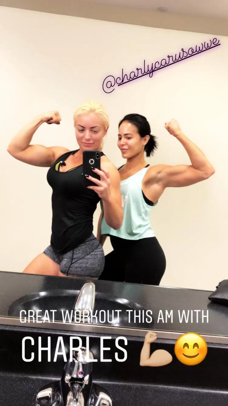 Charly’s biceps compared to Mandy’s 💪 posted by MicahStewart7
