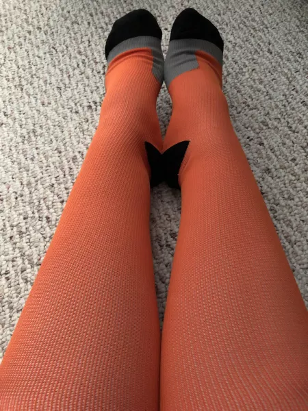 Check out my orange knee highs (F) by CupcakeTootsie