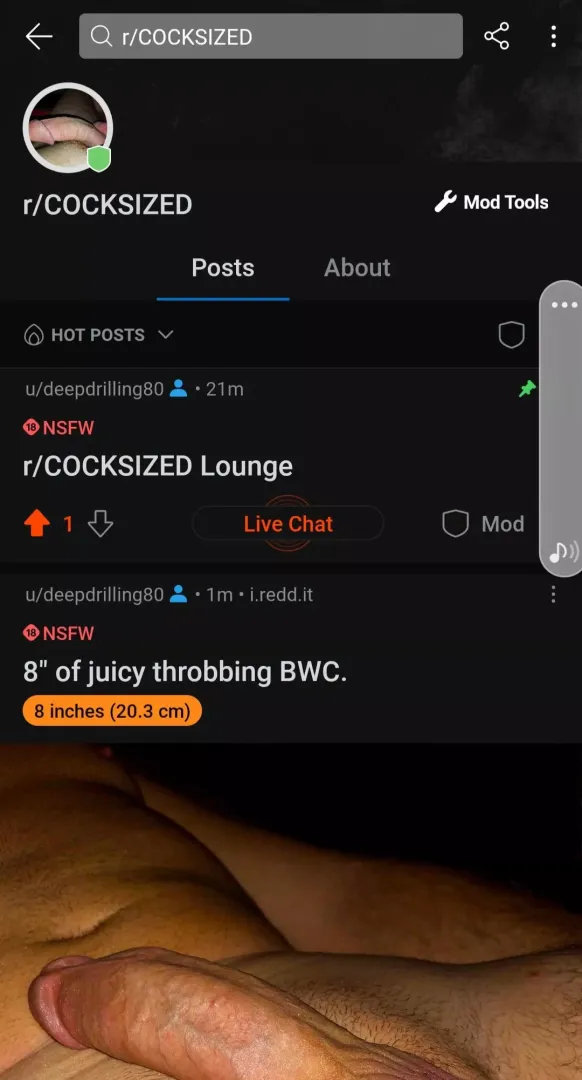 Check out the new r/COCKSIZED subreddit where you can post your cock pics and tell us your cock size. posted by deepdrilling80
