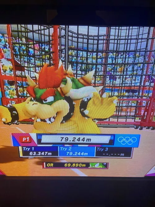 Check out this discus record I hit in Mario and Sonic at the 2012 London Olympic Games (for the Wii) by Djnnvreja