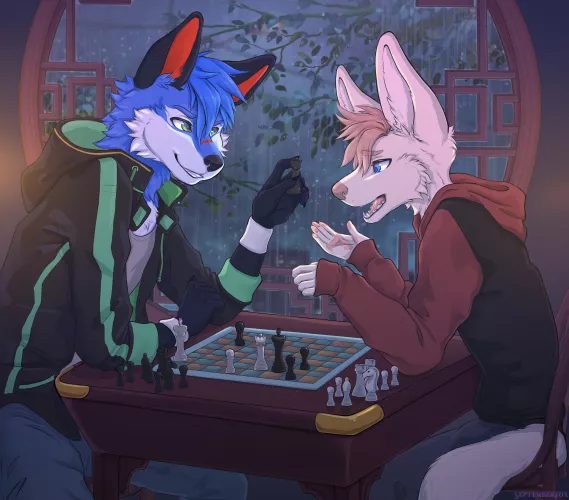 Checkmate! (art by me @september_foxx on twitter) by Autumnbadger