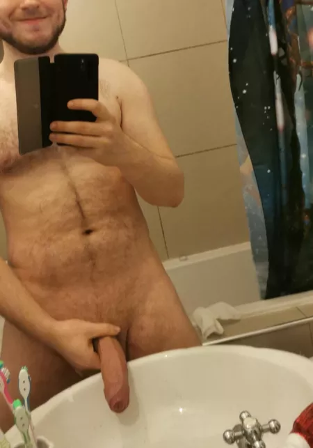 Cheeky selfie and a long hard cock (28) by hung_irish_92
