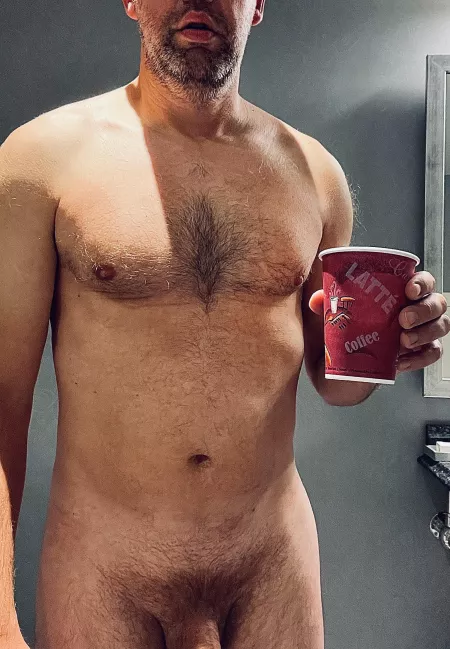 Cheers with bad hotel coffee by FunBeHad