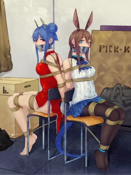 Ch'en and Amiya tied together [Arknights] by KarmaIsMyB1tch