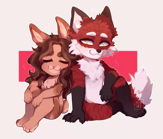 Chibi Art of My GF and I Fursonas (by xmyanee on Instagram) by CyborgNinja452