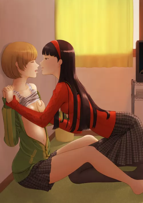 Chie and Yukiko (Kitano) [Persona 4] by ThrillCosby69420