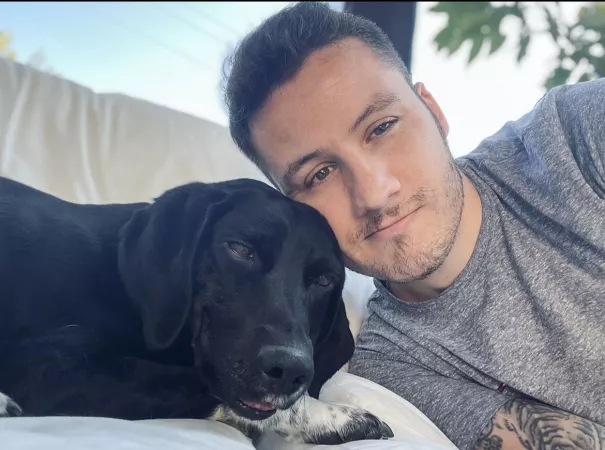 Chilling with the dog by Mathieu0993