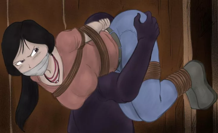 Chloe Frazer bound and gagged over the shoulder (SailorDiana) [Uncharted] by Larson4220424