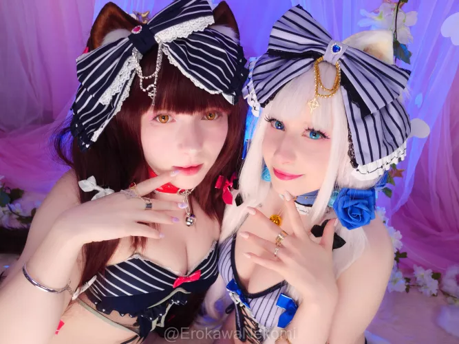 Chocola and Vanilla (Nekopara) by Erokawa Nekomi & Nichiru Neko by ErokawaNekomi