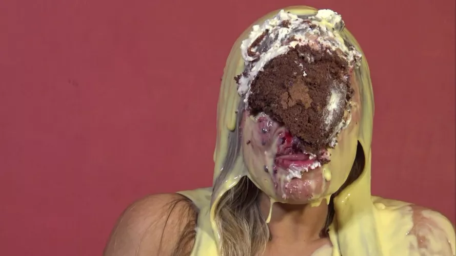 Chocolate cake stuck on top of custard by _Anonymous_Account_