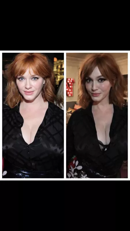 Christina Hendricks and the button that just gave up by the_wolfeyes