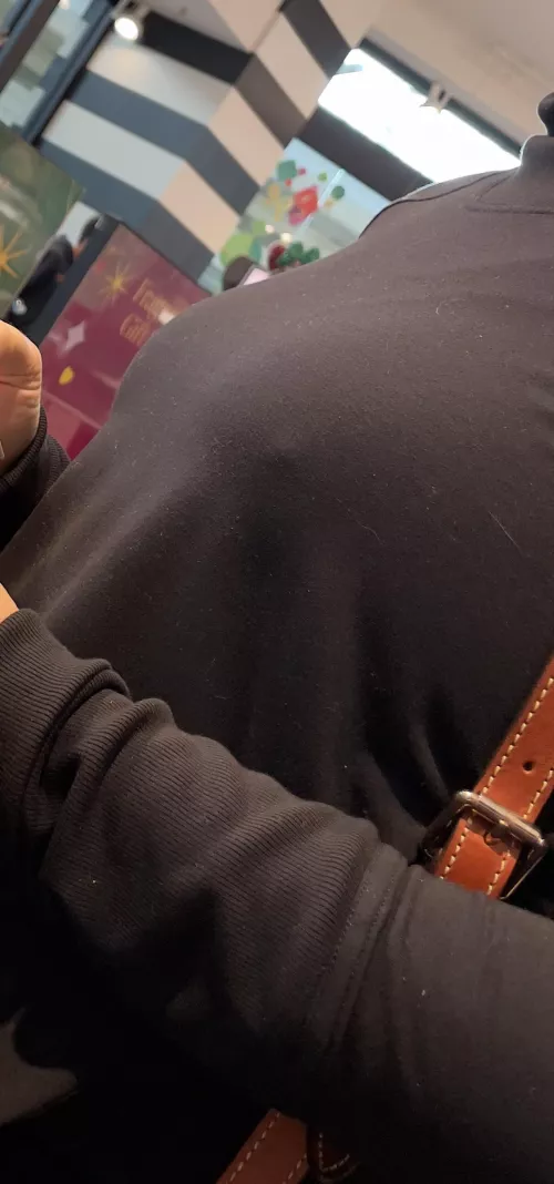 Christmas shopping braless by Cal-girl