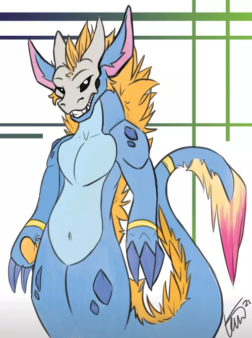 ChromaDraco (Art - Me) (Twitter @kemowilddawg) by chocolatedoggobeans