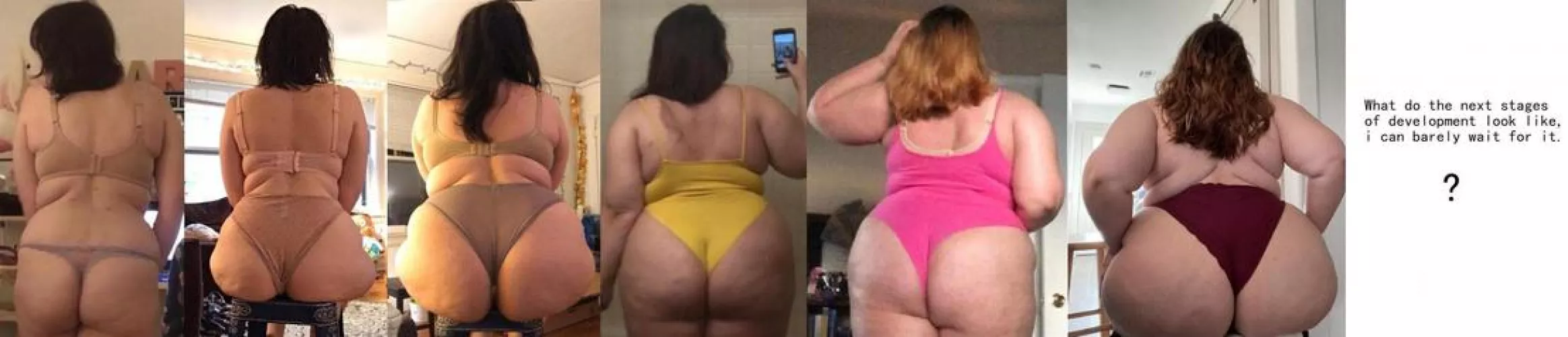 Chubbychiquita rear view over the years by Switch-Break-End