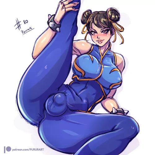 Chun-Li morning stretch (Pururart) by merchant_meric