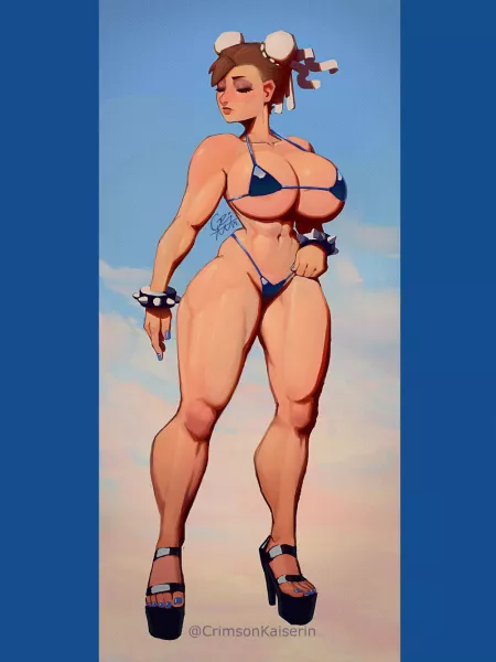 Chun-Li struts her beach body (CrimsonKaiserin) [Street Fighter] by caput4ever
