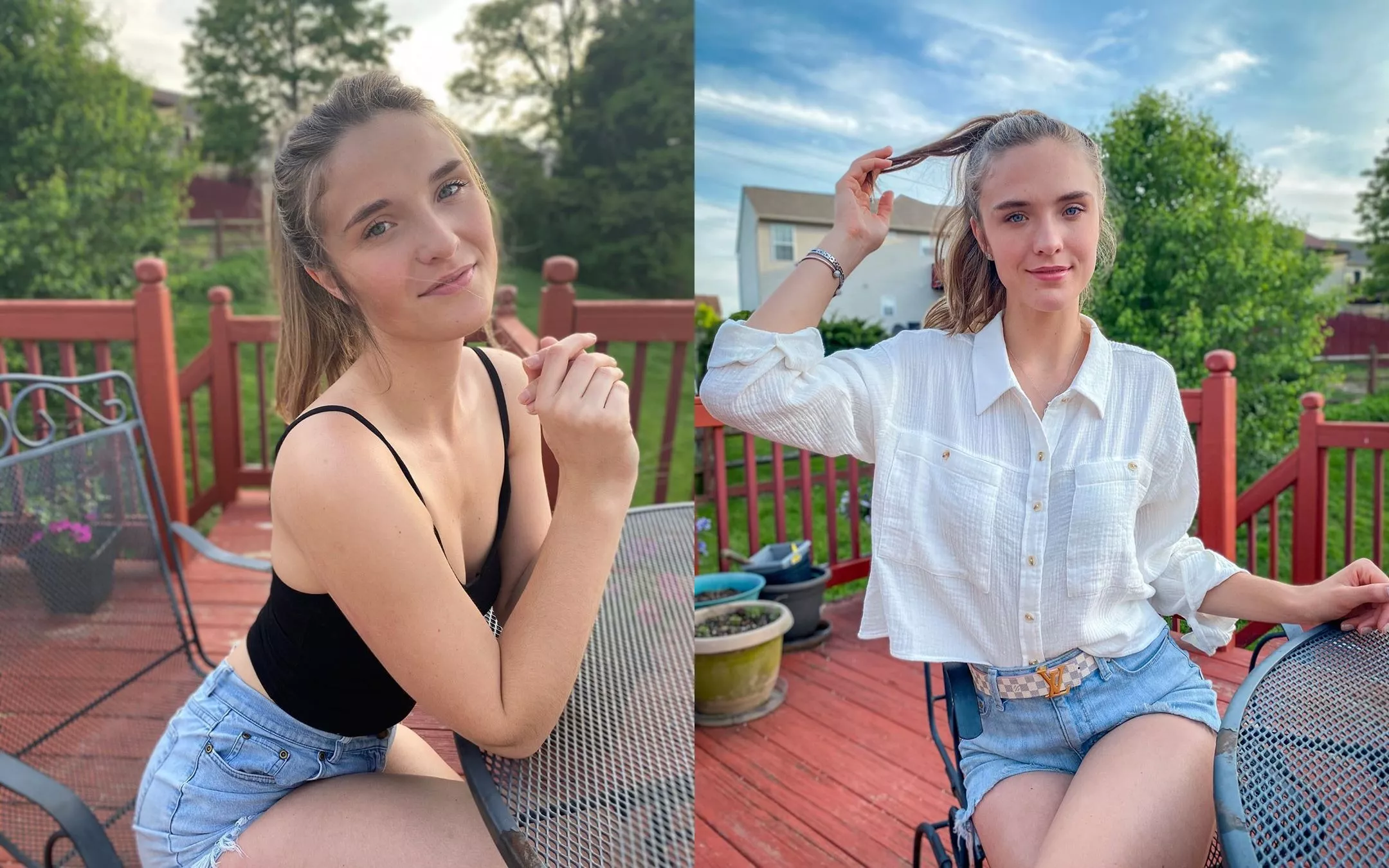 Claire & sister Faith on Memorial Day (the Gerhardsteins, 5/25/20) posted by bji787bji