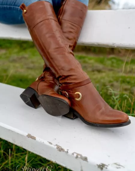 Classic brown leather riding boots and jeans. by SpoiltPrincessG