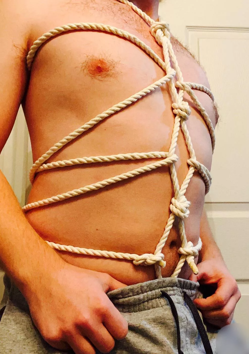 Classic Hishi Karada, not the prettiest but it’s my first attempt at shibari, super comfortable! posted by Witcher_Assassin