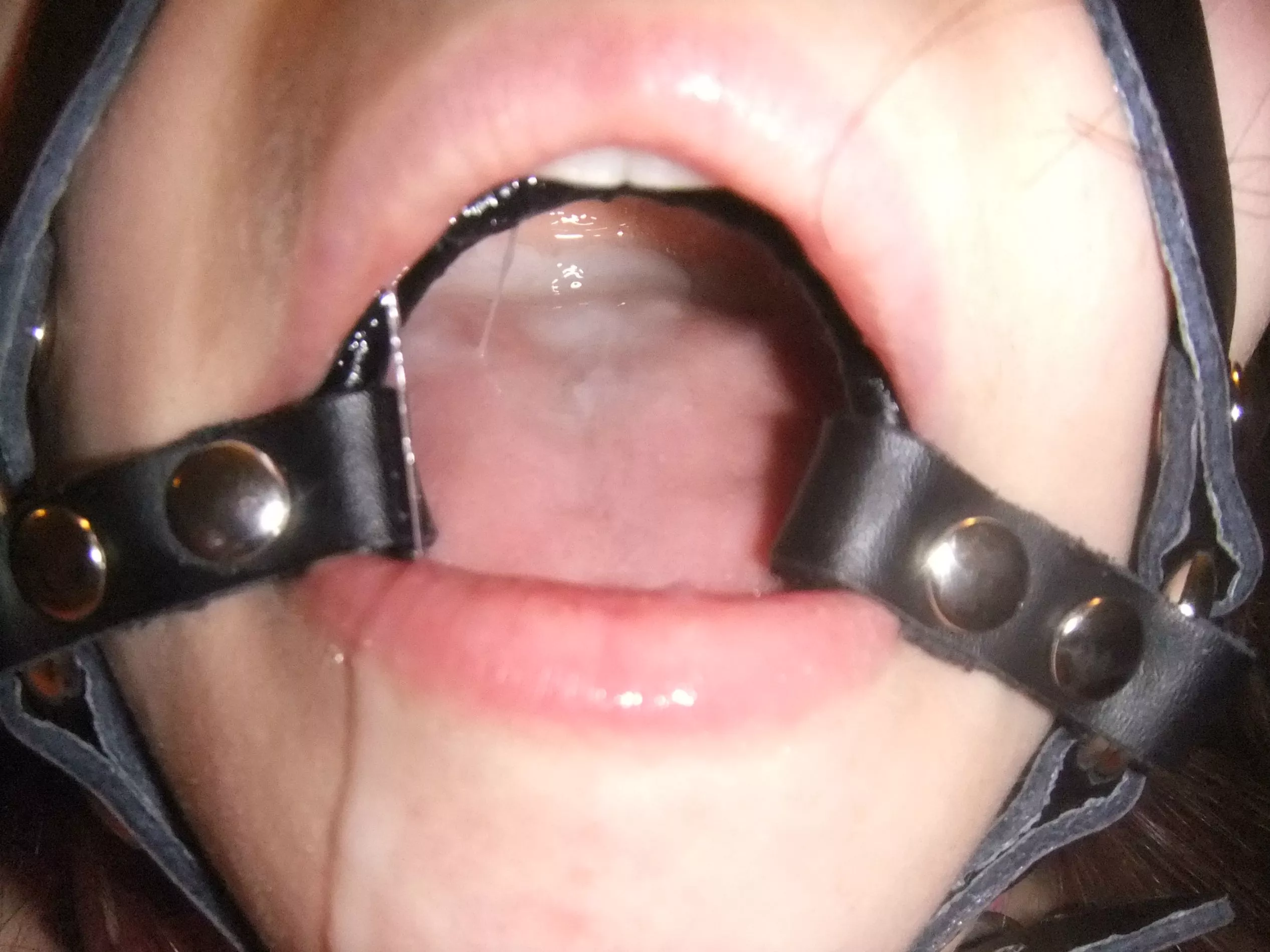 Close up- cum in her ring gagged mouth posted by PM_ME_UR_CUTE_SHOES
