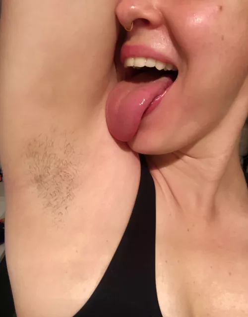 close-up of a week's worth of growth + tongue + smile 🤗😛 by merrymaryjane69