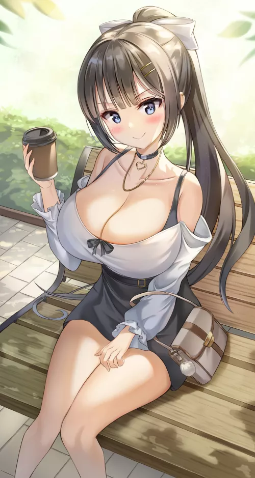 Coffee Date With A Busty Beauty (Artist's OC) by Key_Temperature_1845
