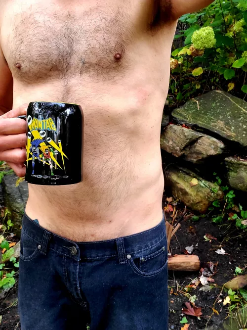 coffee outside this morning contemplating working on the outdoor fire pit or just sip my coffee ☕ by Chad6_9wick