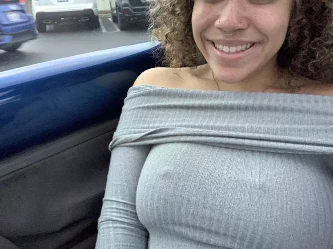 Cold Day to Go Shopping and Braless by slliim