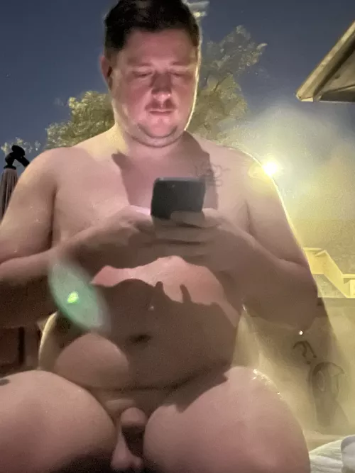 Cold night hot tubbin by Claern