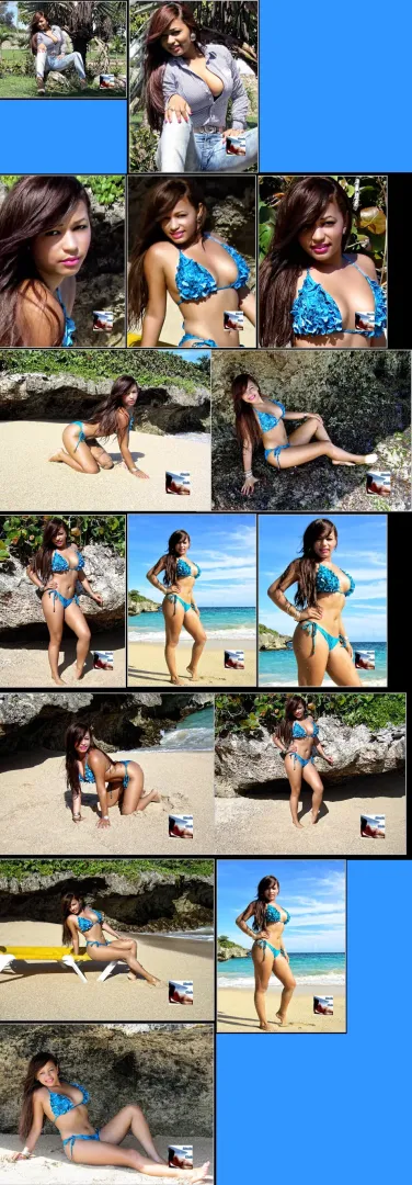 collage of hot dominican whore in bikini by funkynsfw