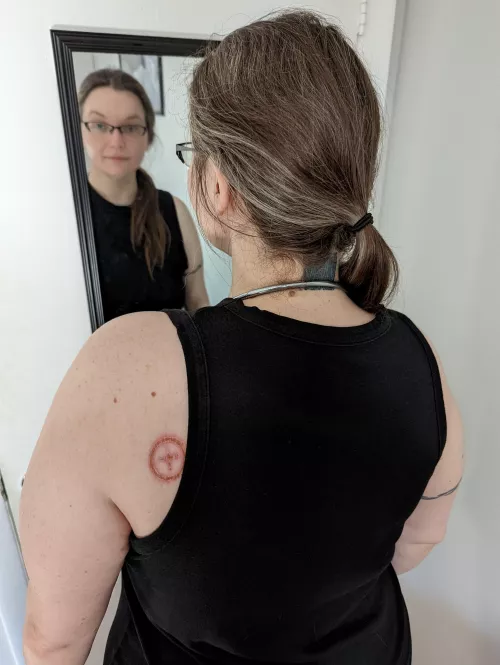 Collared, pierced, tattooed, and now branded 🥰 by mrsmcmisterface