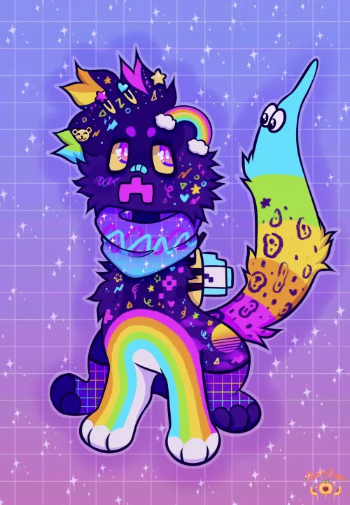 Colorful Creeper - 3rd ArtFight attack from ArtFight 2021 by -Laramie-