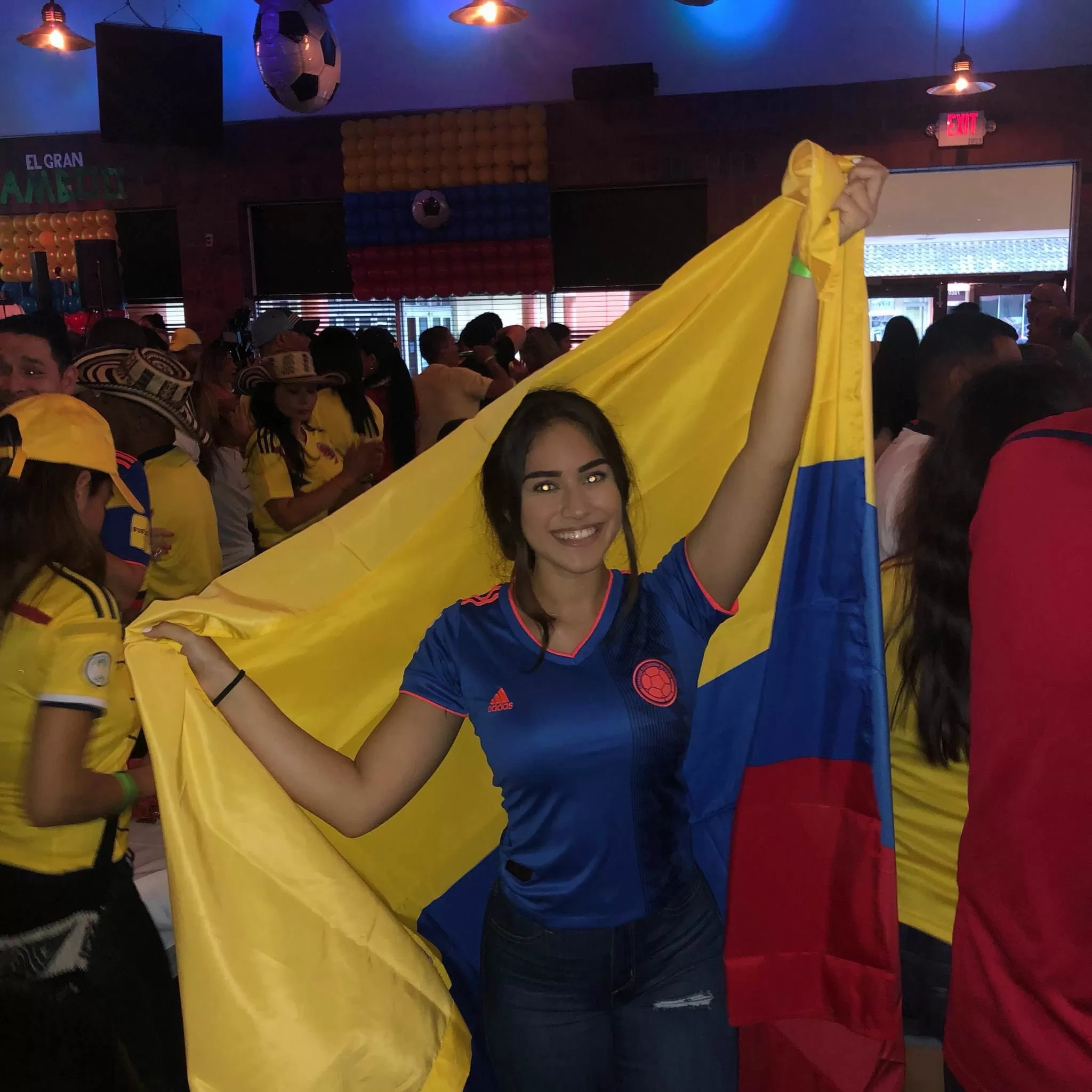 Columbian babe at a Columbia vs England viewing party posted by adams008