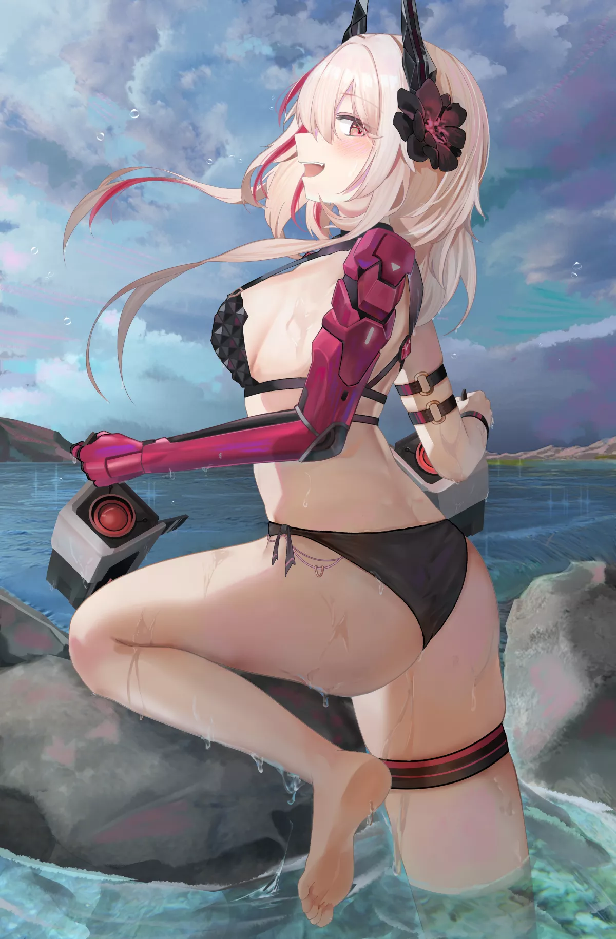 Commander, What Do You Think Of My Swimsuit?-hic~❤ (M4 SOPPMOD II, Girl's Frontline) posted by YandereLover22