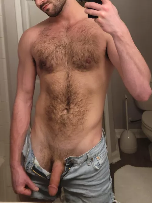 Commando jean shorts kinda day by boringbibro