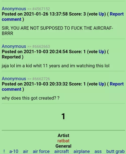 comments on a Rule 34 post with someone having sex with an A-10 with robot arms and eyes. by GASTRO_GAMING2