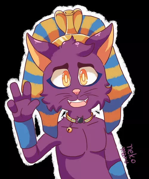 Commission for purplyplus with a pharaoh's costume (art by me) by Nekomaru800
