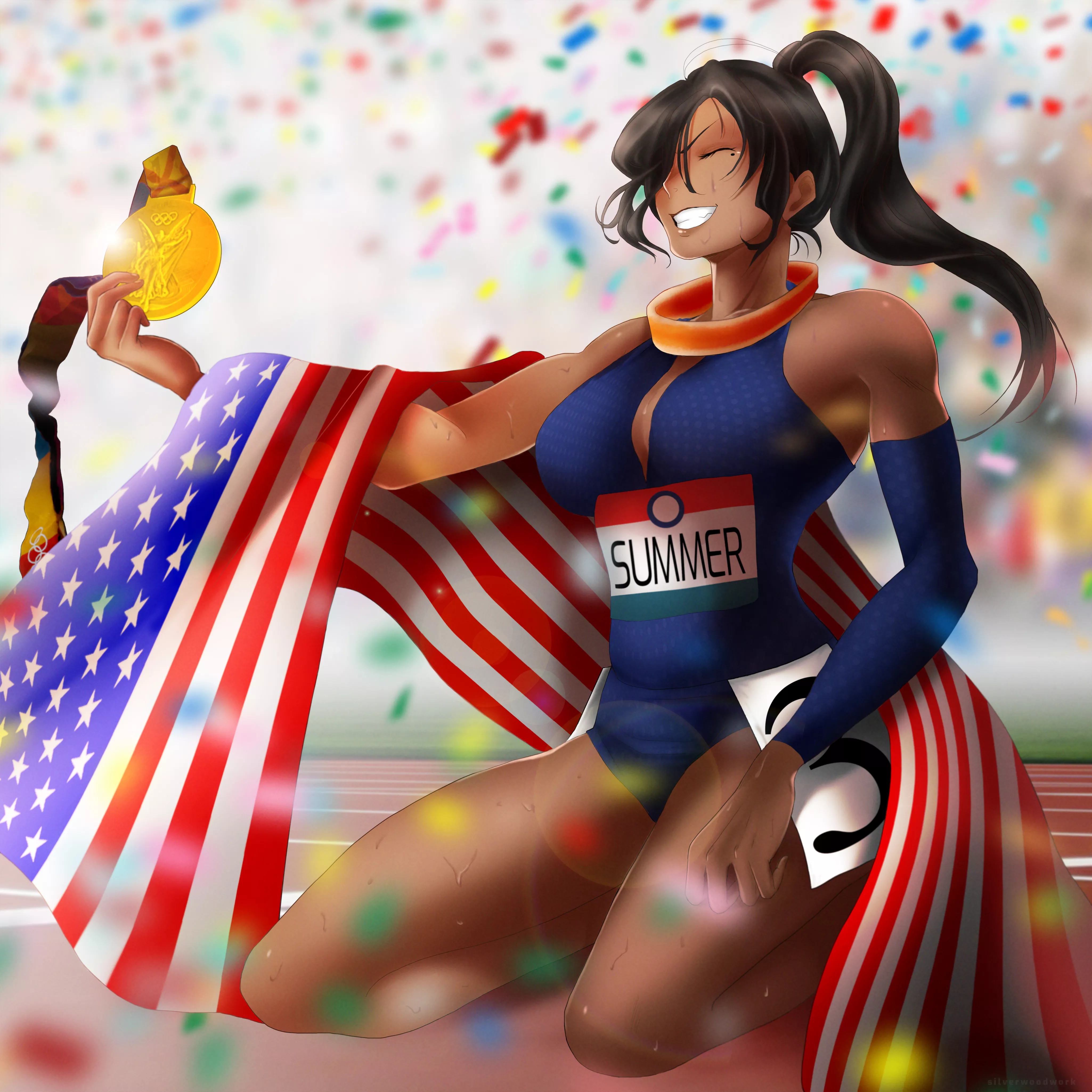 Commission from Silverwoodwork who drew my Huniepop OC Carrie posted by CboyC95