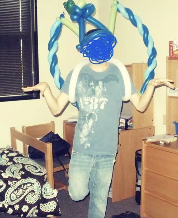 Condom Fairy—me, 10yrs ago, handing out free condoms to every man I saw at my first-weekend-of-college festival. Would *you* have used a condom on the Condom F*ggot, Sir? posted by MisterLonelyhearts