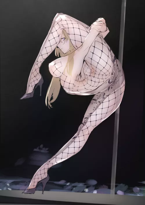 Contortion Stripper Fishnet Bodysuit (Dowson417) [Original] by sequence_string