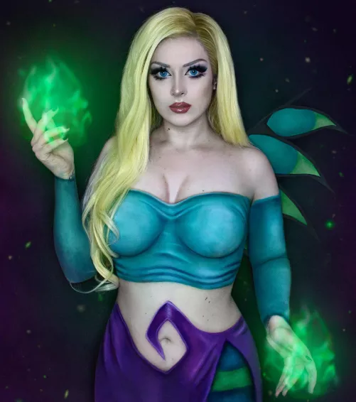 Cornelia Hale bodypaint cosplay from “W.I.T.C.H.” By me! by sofiablackthorn